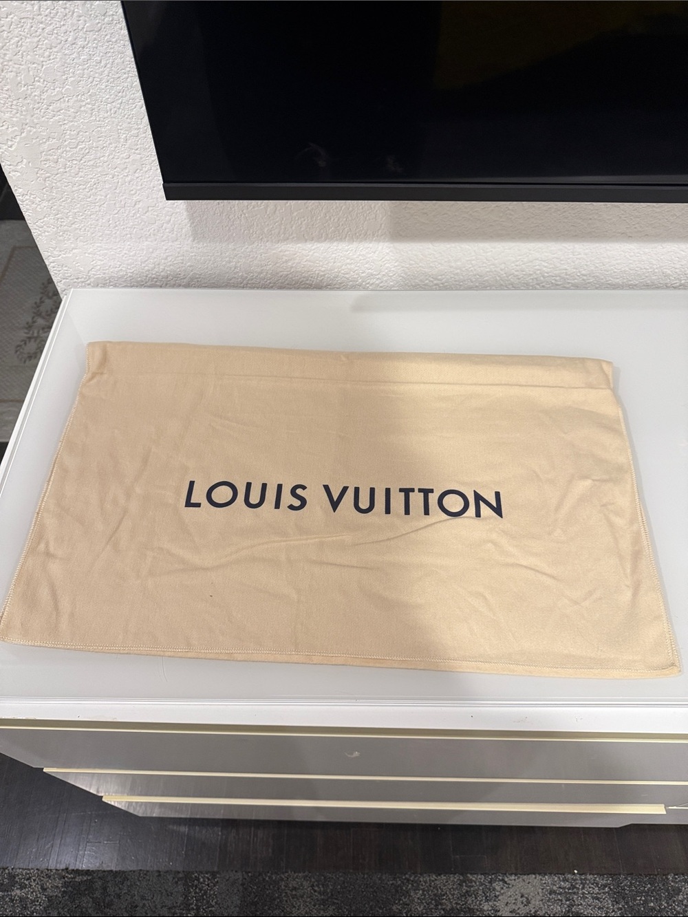 Louis Vuitton Beige and Black Logo Protective Bag